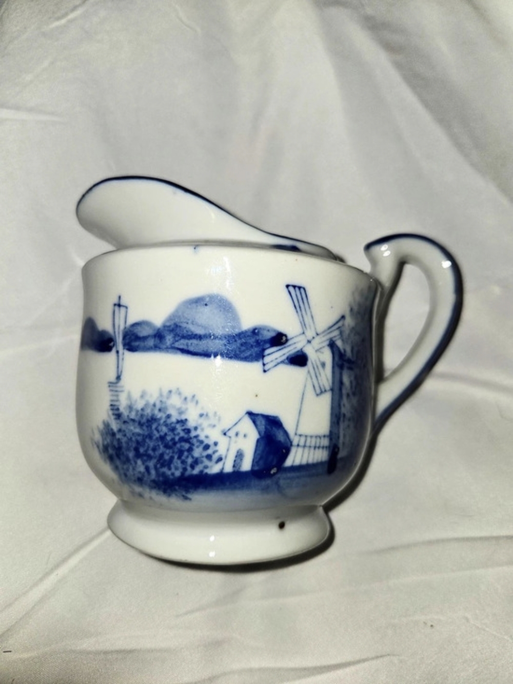 Japan Blue & White Ceramic Pitcher